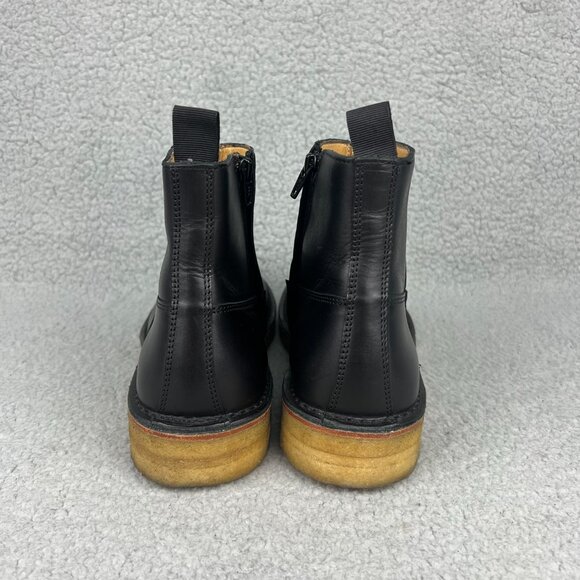 A.P.C. Boots Mens 8 / EU 41 Shoes Black Leather Crepe Sole Chelsea Ankle Zip APC - Picture 5 of 13